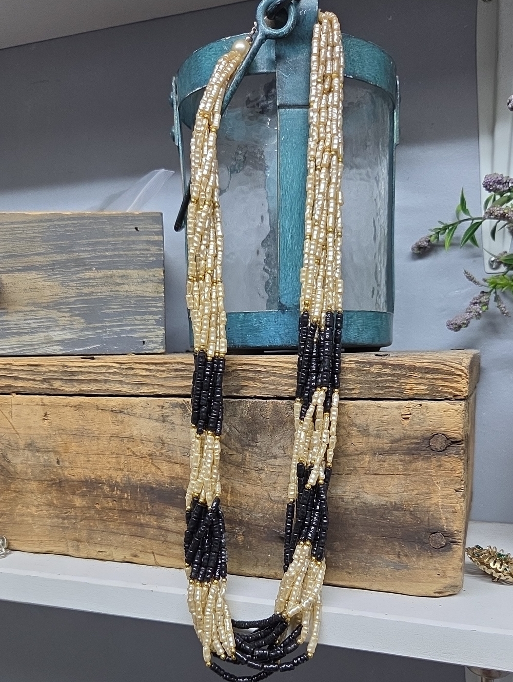 Vintage Multi-Strand Rice Pearl Tassel Necklace Statement Piece - Filigree Clasp